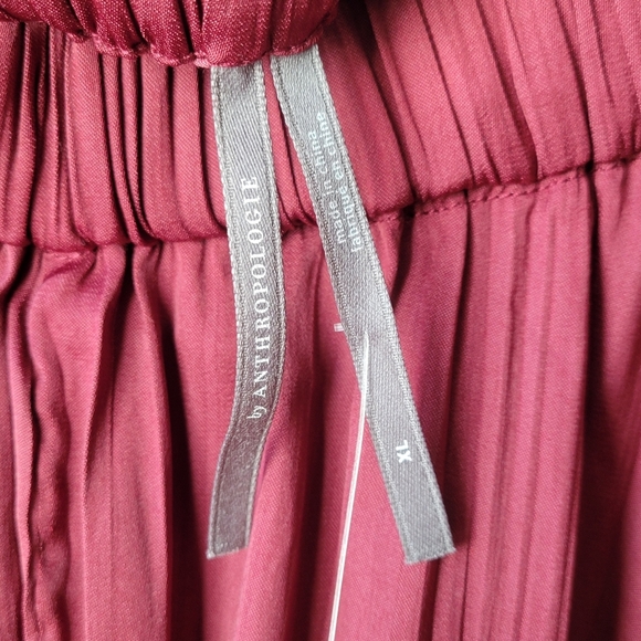 ANTHROPOLOGIE WINE BORD RUFFLED SKIRT SIZE XL ELASTIC WAIST 30" LONG POCKET - Picture 8 of 12
